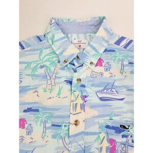 Vineyard Vines Size Small Mens Short Sleeve Hawaiian Pocket Logo Shirt